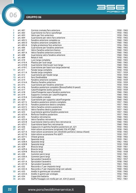 C A T A L O G O parti di ricambio - Porsche OldTimer Service