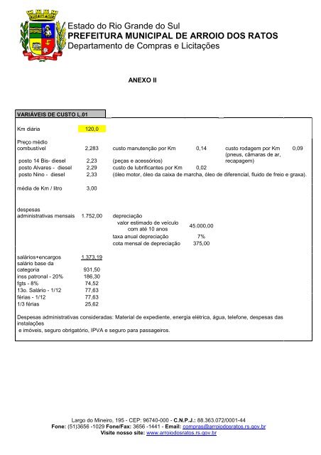 prefeitura municipal de arroio dos ratos