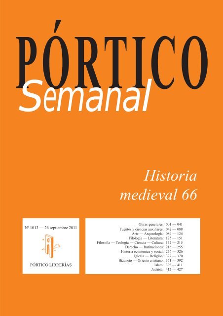 Semanal Historia medieval Pórtico librerías 66 Portico 1013 -