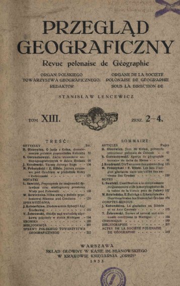 Przegląd Geograficzny T. 14 z. 2-3 (1933)