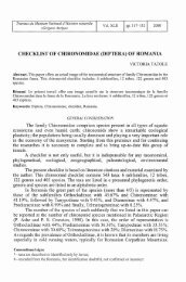 checklist of chironomidae (diptera) of romania - Travaux.ro