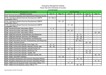 2013 EMI Course Schedule 2nd Semester - Emergency ...