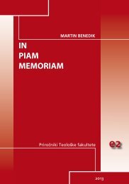 IN PIAM MEMORIAM - Teološka fakulteta - Univerza v Ljubljani