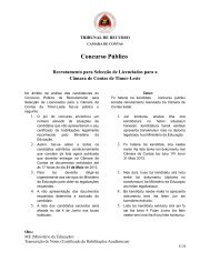 Concurso Público - Tribunais de Timor Leste