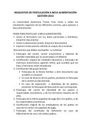 requisitos de postulación a beca alimentación gestión 2013