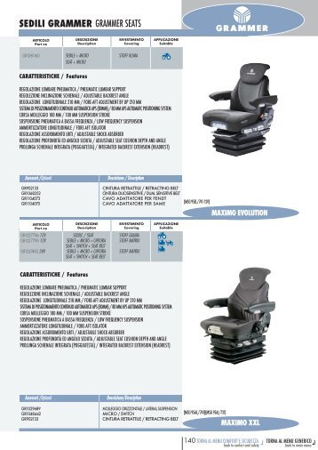 SEDILI GRAMMER GRAMMER SEATS - ULIVIERI RICAMBI srl