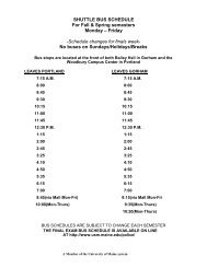 Shuttle Bus Schedule - University of Southern Maine - University of ...