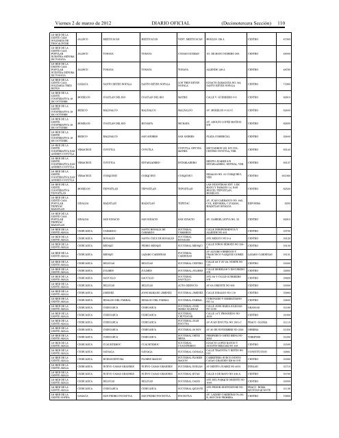 Viernes 2 de marzo de 2012 DIARIO OFICIAL ... - Bansefi