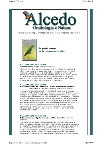Page 1 of 4 Alcedo Edizioni 11/10/2009 http://www.alcedoedizioni.it ...