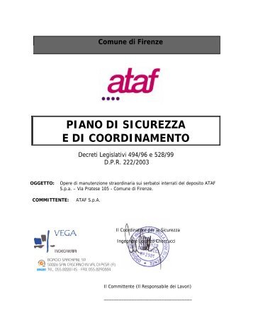 PIANO DI SICUREZZA E DI COORDINAMENTO - Ataf