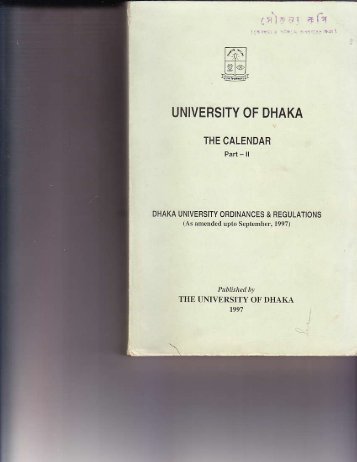 Calendar Part II - University of Dhaka