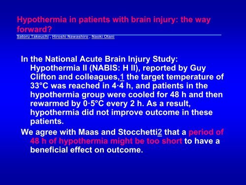 Hypotermie u TBI – up to date 2011 - Česká společnost ...