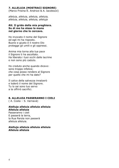 Libretto Canti - parrocchia GESU' BUON PASTORE