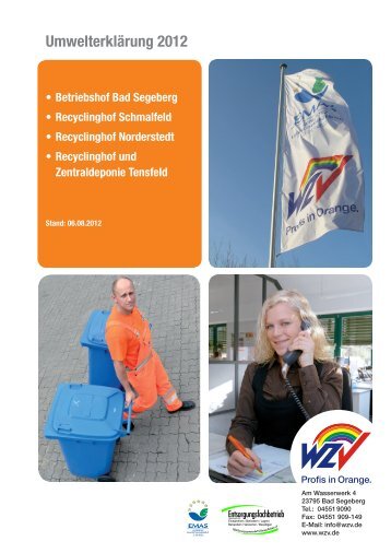 Umwelterklärung 2012 - Wege-Zweckverband der Gemeinden des ...