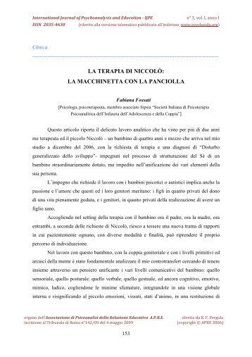 Versione in pdf - International Journal of Psychoanalysis for Education