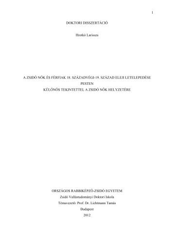 DOKTORI DISSZERTÁCIÓ - Or-Zse