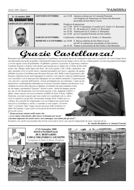 Tandem Ottobre 2009 - Sacro Cuore Castellanza