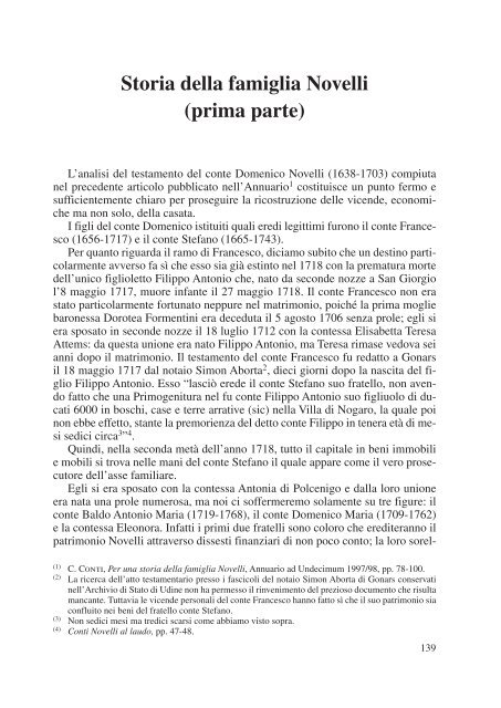 Storia della famiglia Novelli (prima parte) - Ad Undecimum