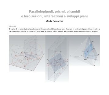 Parallelepipedi, prismi, piramidi e loro sezioni ... - Marta Salvatore