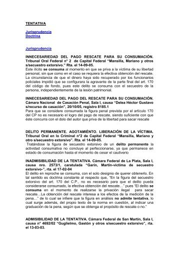TENTATIVA Jurisprudencia Doctrina Jurisprudencia ...