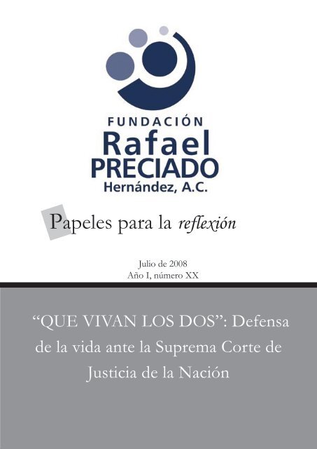 Papeles para la reflexión - Fundación Rafael Preciado