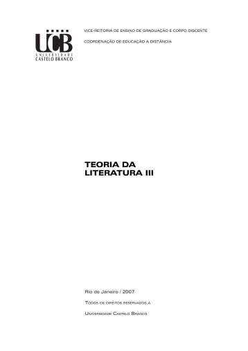 teoria da literatura III.indd - Universidade Castelo Branco