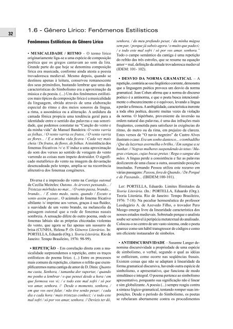 teoria da literatura III.indd - Universidade Castelo Branco