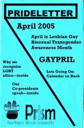 April 2005 Pride Letter - Northern Illinois University