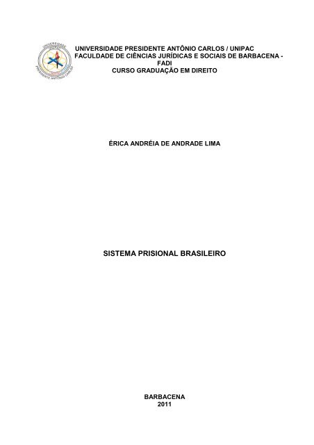 SISTEMA PRISIONAL BRASILEIRO - Unipac