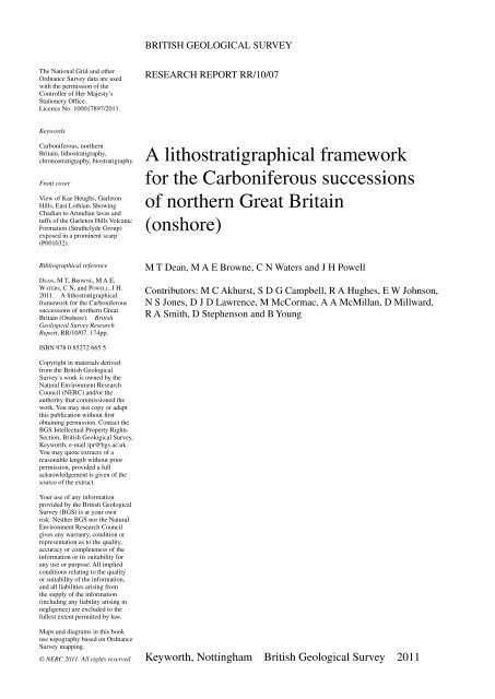 A lithostratigraphical framework for the Carboniferous successions of