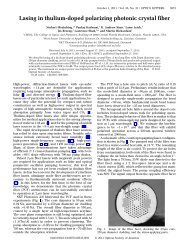 Lasing in thulium-doped polarizing photonic crystal fiber - CREOL