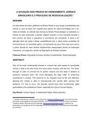 a situação dos presos no ordenamento jurídico brasileiro eo - FA7