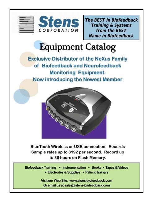 The BEST In Biofeedback Training &amp; Systems ... - Stens Corporation