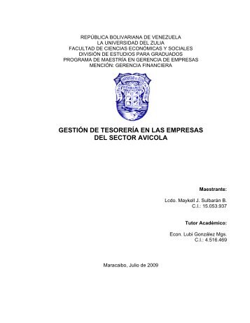 gestión de tesorería en las empresas del sector avicola - inicio ...