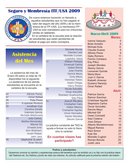 BOLETIN INFORMATIVO Vol. 11 No.1 - QTC-ITF.com