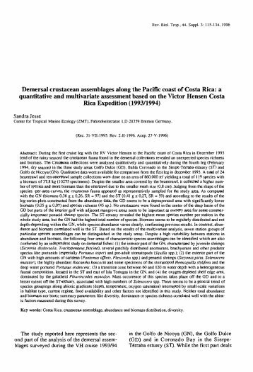 Demersal crustacean assemblages along the Pacific coast or ... - cimar