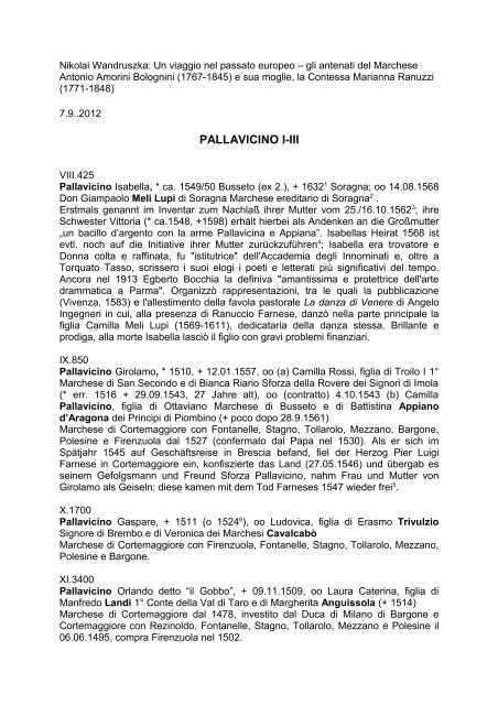 PALLAVICINO I-III - Wandruszka Genealogie