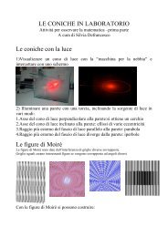 LE CONICHE IN LABORATORIO Le coniche con la luce Le figure di ...