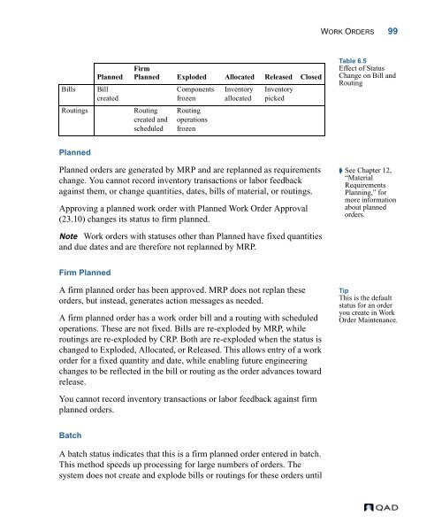 MFG/PRO 9.0 User Guide Volume 3: Manufacturing - QAD.com