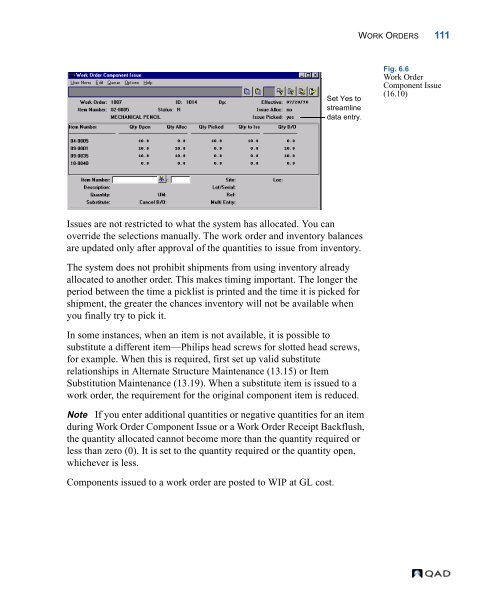 MFG/PRO 9.0 User Guide Volume 3: Manufacturing - QAD.com