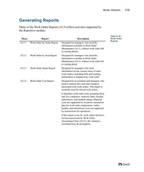 MFG/PRO 9.0 User Guide Volume 3: Manufacturing - QAD.com