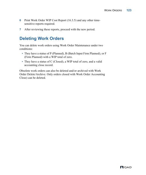 MFG/PRO 9.0 User Guide Volume 3: Manufacturing - QAD.com