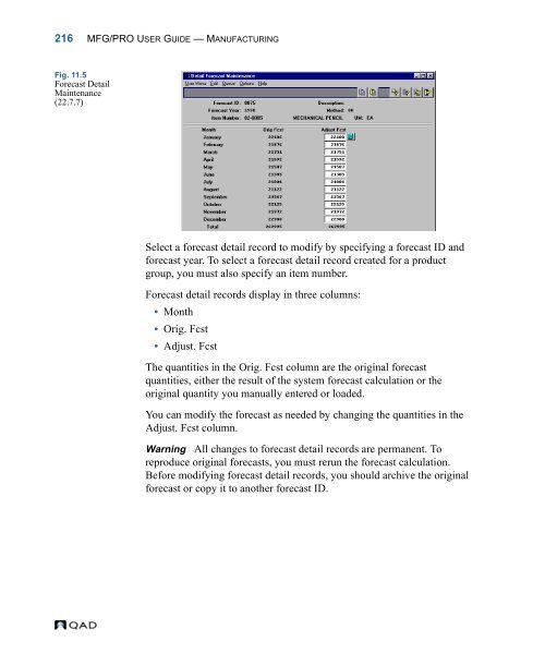 MFG/PRO 9.0 User Guide Volume 3: Manufacturing - QAD.com