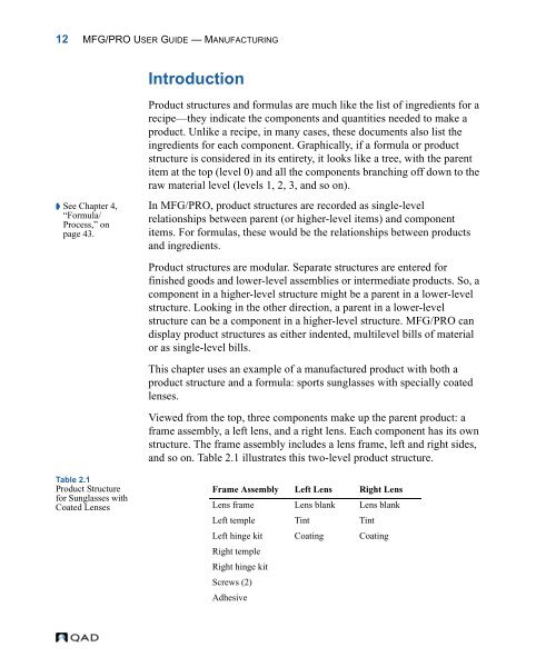 MFG/PRO 9.0 User Guide Volume 3: Manufacturing - QAD.com