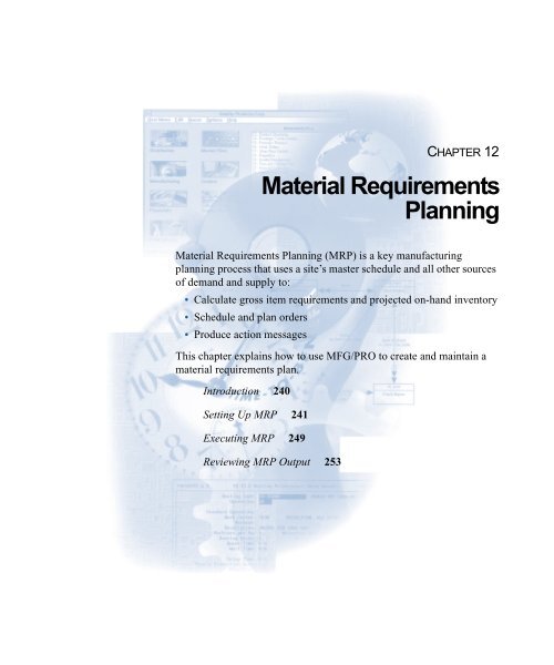 MFG/PRO 9.0 User Guide Volume 3: Manufacturing - QAD.com