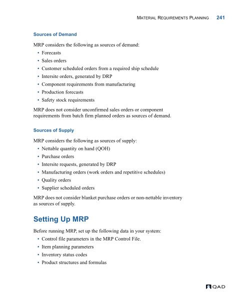 MFG/PRO 9.0 User Guide Volume 3: Manufacturing - QAD.com