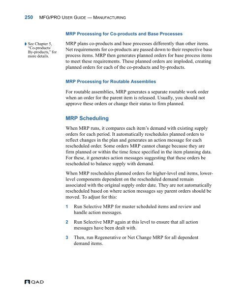 MFG/PRO 9.0 User Guide Volume 3: Manufacturing - QAD.com