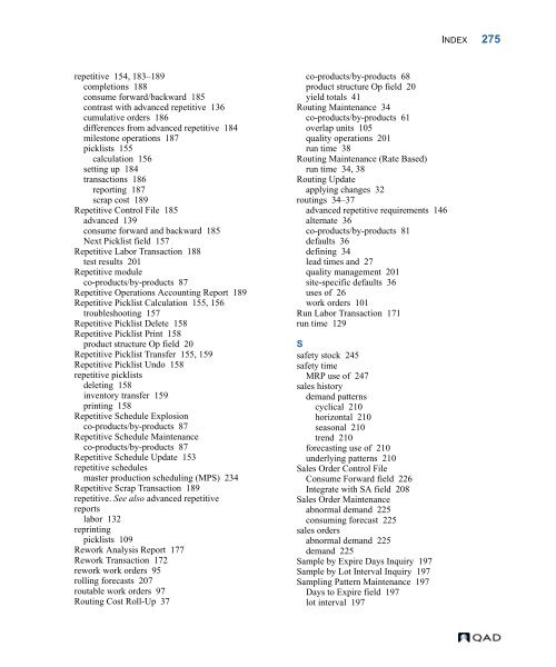 MFG/PRO 9.0 User Guide Volume 3: Manufacturing - QAD.com