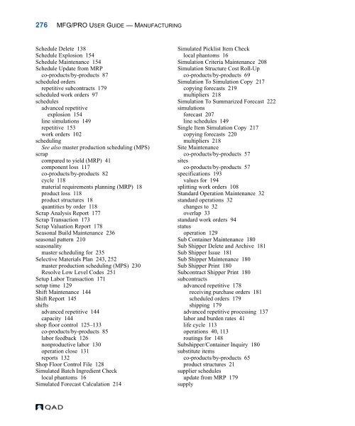 MFG/PRO 9.0 User Guide Volume 3: Manufacturing - QAD.com