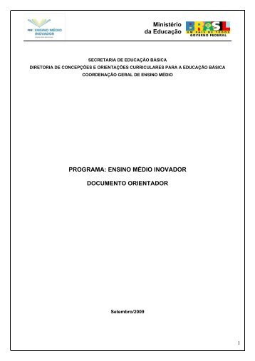 Documento orientador - Ministério da Educação